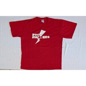 Vintage Foo Fighters Red T-Shirt Lightning Bolt Logo Size Large